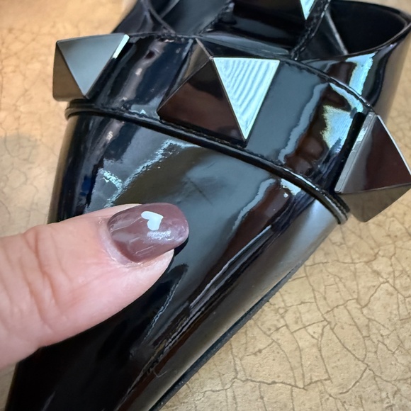 Valentino Garavani Patent Roman Stud Ankle Strap 80mm Pumps 40.5 Black Shoes - Picture 8 of 9